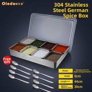 Olodo | Commercial 304 Stainless Steel Ice Jelly Condiment Box Multi-section Large Capacity