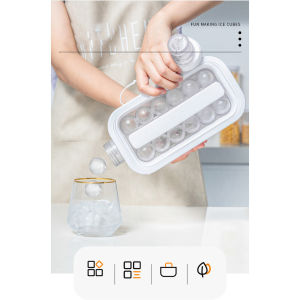 HUIESON กาต้มน้ำฮ็อกกี้น้ำแข็งที่บ้านแม่พิมพ์น้ำแข็งก้อนสิ่งประดิษฐ์ทำน้ำแข็งกาต้มน้ำถ้วยช่องใส่น้ำแข็งกล่องเก็บน้ำแข็งซิลิโคนทรงกลมที่บ้านถุงน้ำแข็ง