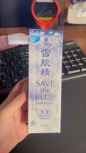 Nhũ tương dưỡng trắng Kose Medicated Sekkisei Emulsion Bản Giới Hạn Save The Blue (140ml) -Nhật Bản
