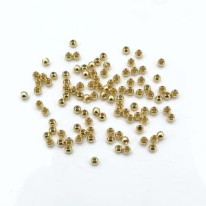 ICERIO Countersunk Brass Beads for Fly Tying – Golden Fly Fishing Beads for Nymphs Streamers Trout Wet Fly Fishing Lures