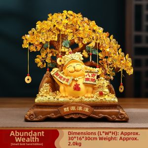 JUSHANYUAN | Prosperity Cat and Wealth Tree Ornament Decoration