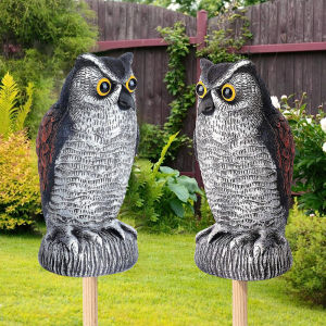 【Leaf-Hu】งานฝีมือ นกฮูก จำลอง นกฮูกตกแต่งสวน ภูมิทัศน์ที่สวยงามและไล่นกในสวนกลางแจ้ง