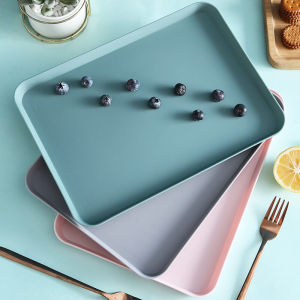 Khay Khay Khay Trà Khay Đựng Hoa Quả Cốc Nước Bằng Nhựa Phòng Khách Bàn Trà Đơn Giản Gia Dụng Hình Vuông Dài Khay Đựng Đồ Ăn Vặt Sủi Cảo