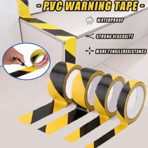 15M Black & Yellow Hazard Warning Safety Stripe Tape Ideal For Hazard Caution Warning Social Distance Warehouse Gym Floor