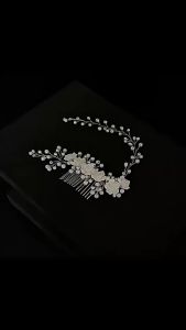 YARDORNOS Sisir Rambut Mutiara Imitasi Berlian & Karang untuk Gaun Pengantin - Aksesoris Polimer Elegan Murni