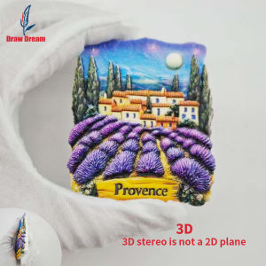 1Pc Provence Creative 3D Embossed Refrigerator Magnet World Travel Souvenir Collection Suitable for Home and Office Decoration Personalized Exclusive Travel Souvenir Magnetic Refrigerator Magnet Home Decoration Kitchen Room Office Cabinet Crafts...