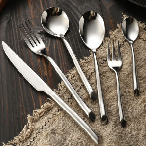 Thìa Thép Không Gỉ Dài Tay Cầm Thiết Kế Đẹp Mắt Dùng Cho Nhà Bếp Thìa Ăn Cơm Thìa Dùng Để Điều Chỉnh Thức Ăn Bằng Thép Không Gỉ 304