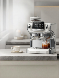 Italian Semi-Automatic Espresso Machine with Integrated Grinder