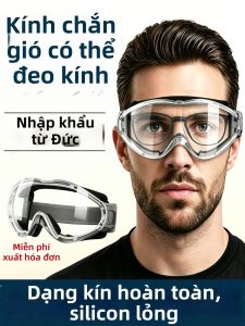Kính Bảo Hộ Chống Gió Bụi Mờ Có Thể Đeo Kính Ở Bên Trong