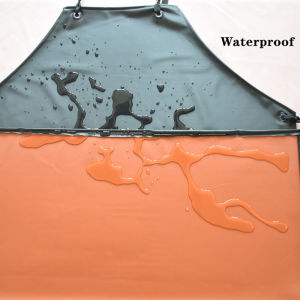Apron Bahan Kulit Sintetis Celemek Anti Air Anti Minyak Waterproof PU Apron