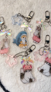 【Hot】Gantungan Kunci Mofusand/Gantungan Kunci kucing Akrilik Lucu/Keychain Couple Unik /Gantungan Tas Manik Aesthetic/hadiah viral 2025