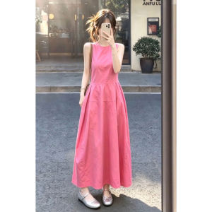 LIRUSHAN | Cute Petite Pink Sleeveless Dress for Women Summer New Style French Elegant Slimming
