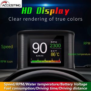 [Only suitable for cars after 2012] P10 Car HUD Head Up Display Smart Digital Speedometer LCD Display OBD 2 Scanner