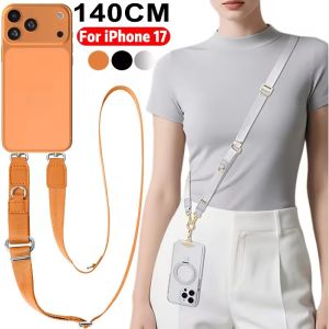 สายโทรศัพท์คาดลำตัวอเนกประสงค์ขนาด140ซม. สำหรับ IPhone 17 Pro สายคล้องคอสายห้อยสำหรับแขวนพาดไหล่ปรับได้ Samsung ได้สูงสุด