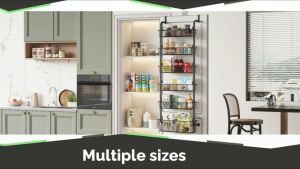 SRUE  Stainless Steel Hanging Storage Rack Shelf Over The Door Pantry Organizer 4/6 Tiers Pantry Door Organization and Space Savers Rack Heavy-Duty Metal Hanging Organizer Kitchen Spice Rack Can Organizer