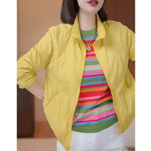 Shalldoer | Collar Neck Lightweight Summer Breathable Loose UV Protection Jacket
