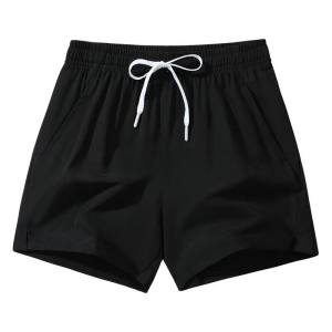 Summer Casual Straight Leg Quick Dry Five-Quarter Shorts Running Beachwear Mens Cargo Pants Solid Color Sportswear