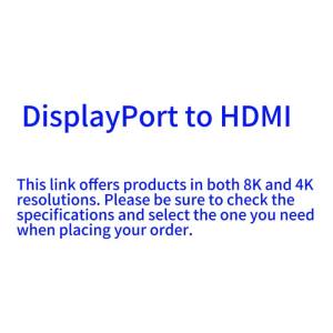 4K 8k 60Hz DisplayPort to HDMI 4k 120Hz 48Gbps HDMI 2.1 Audio and Video Compatible Cable High Speed for TV PC Projector Laptop