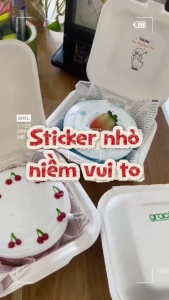 Combo 18 hình sticker chống nước siêu dễ thương - Trang trí hộp bánh Bento Cake