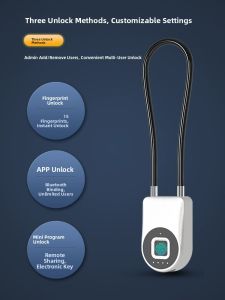 elinksmart | Password Fingerprint Bike Basket Helmet Lock