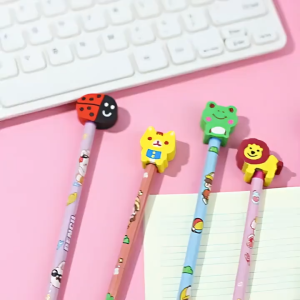 20Pcs Cartoon Pencil Set with Adorable Erasers Quality Lapis Writing Supplies Students Back To School Sale