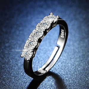 Nhẫn Bạc CZ Đá Nhái Kim Cương 1 Carat