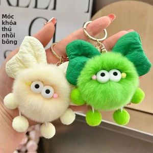 Sáng Tạo Nơ Bóng Nhỏ Sang Trọng Xe Móc Khóa Vải Thiều Bayberry Trái Cây Mặt Dây Chuyền Túi Búp Bê Treo Trang Trí Bông PP Mềm Đầy Chìa Khóa Phụ Kiện Dành Cho Người Lớn