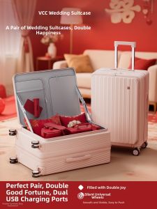 VCC | Pink Bridal Luggage Large Capacity Side Opening