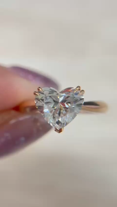 TDG 18K Rose Gold Lab-Grown Heart-Shaped Diamond Ring (With IGI Certificate)