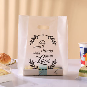 Plastic Satchel Packing Bag Baking Bakery Bag Fruit Fishing Sushi Dessert Packaging Takeaway Grocery Bag Customization