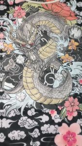 Kaos Baseball Sublim Printing MRKO 003 Motif Japanese Dragon Bahan Dryfit Wave