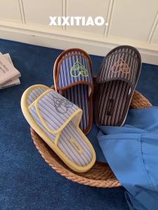 XIXITIAO | Dép Nhà Thêu Hoa Văn Chống Trượt Phong Cách Retro