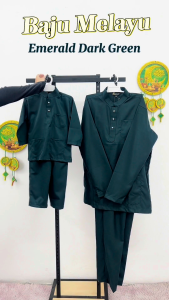 Brand Sempurna Baju Melayu Budak Warna Dark Green Purple Baby Blue Brown Pink Belacan Black Slim Fit Cotton Baju Raya / BMC