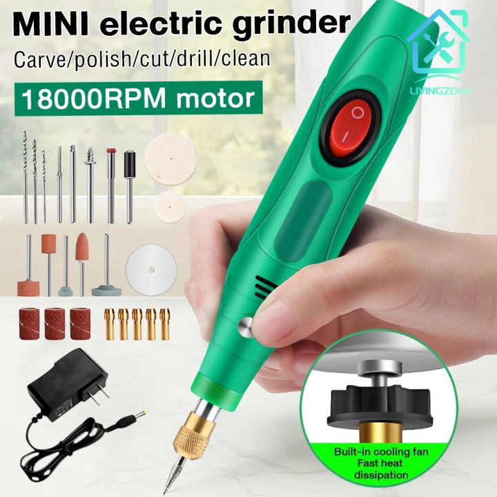 Bor Mini 12V DC 15000 RPM Mini Drill Electric Engraver Grinder Gerinda ...