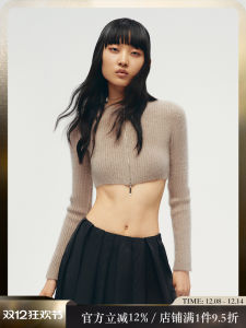 Showroomplus Autumn New Fox Fur Knitted Short Cardigan Womens Outerwear Woolen Top Commute Style Long Sleeve Thickened Wool 40%