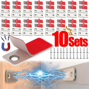 Dozoey 10/1ชุดที่แข็งแกร่งประตูแม่เหล็กใกล้ชิดประตูตู้เก็บของจับสลักแม่เหล็กประตูตู้เฟอร์นิเจอร์ตู้สติ๊กเกอร์สกรูบางพิเศษ