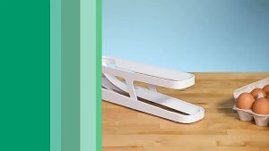 H&A Refrigerator Egg Dispenser Rolling Egg Holder 2 Tier Storage Rack Home Rolldown egg storage rack