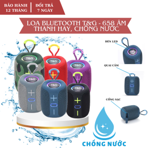 Loa Bluetooth Mini TG - 658 Có Quai Xách Tay Tiện Lợi Âm Bass Hay Chống Nước Tốt Hỗ Trợ Đèn LED BH 12 Tháng