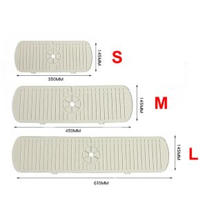1Pcs Silicone Faucet Mat Water Ripples Kitchen Bathroom Drainage Pad Wash Basin Large Sink Splash Pad Countertop Protector