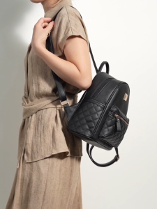 Seagloca New Soft Leather PU Fashion Embroidered Diamond Travel Backpack for Woman No 1256