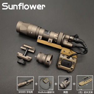 ไฟฉาย LED M300V ไฟกระพริบแรง M600V พร้อมข้อต่อสวิตช์ ฝาปิดท้าย ลำแสงสีขาว อุปกรณ์การเดินทางกลางแจ้ง