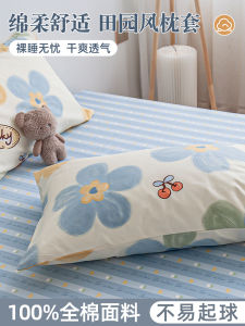 Muyunhua 100% Pure Cotton Pillowcase Oil Painting Style Large Print Flower Pattern Pillow Core Cover  Style 30x50x60