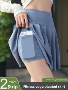 Miiow | Cat Person A-Line Sports Mini Skirt Women Summer Thin Yoga Pants Skirt High Waist Pocket Shark Skin Anti-Light Walking Skirt