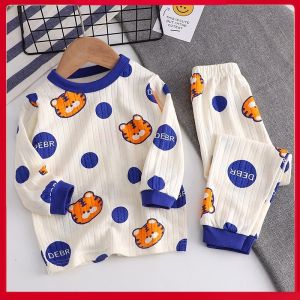 Pure Cotton Childrens Underwear Set Baby Warm Sleepwear Girls Thermal Clothing Boys Autumn Clothes Toddler Innerwear Ensemble