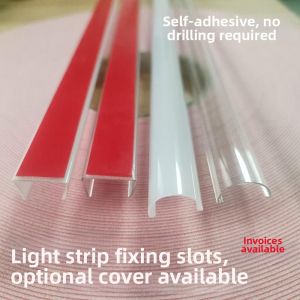 yishujia office | Self-Adhesive Soft LED Strip Mounting Channel Transparent White
