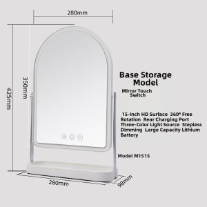 MEILEME | Rotating LED Makeup Mirror 15 Inch
