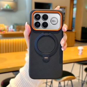 For Poco F9 Ultra Poco F8 Ultra F7 F8 Pro Case Metal Magnetic Rotatable Ring Bracket Holder Hybrid TPU PC For Magsafe Cover