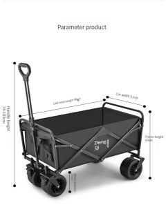 Multifunctional Outdoor Camping Folding Car Portable Four-Weel Folding Trolley Camping Car