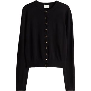 Warm Wine Red Knitted Cardigan Coat HM Womens Fashion Soft Long Sleeve round Neck Short Style Casual Regular Fit Winter New Arrival