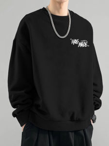 เสื้อสเวตเตอร์คอกลมทรงหลวมสไตล์อเมริกัน ทรงหลวม ผ้าฝ้ายแท้ ทรงหลวม แฟชั่นฤดูใบไม้ร่วงและฤดูหนาว สำหรับผู้ชาย